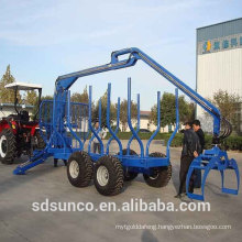 tractor logging trailer with crane